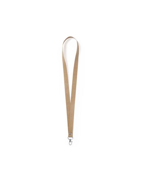 Lanyard de cartón reciclado Townsville con mosquetón metálico PERSONALIZABLE