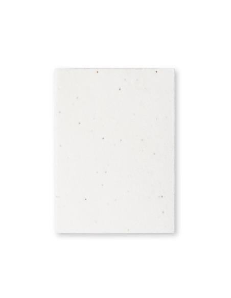 Bloc de notas auto-adhesivas Alexandria de papel kraft con cubierta en papel semillas PERSONALIZABLE