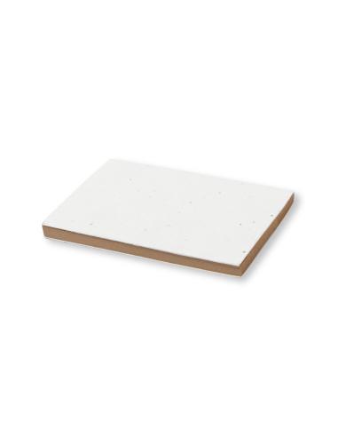 Bloc de notas auto-adhesivas Alexandria de papel kraft con cubierta en papel semillas PERSONALIZABLE