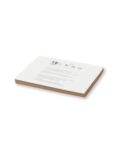 Bloc de notas auto-adhesivas Alexandria de papel kraft con cubierta en papel semillas PERSONALIZABLE