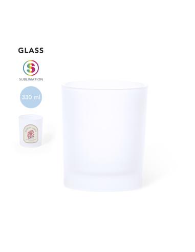 Vaso de cristal reutilizable Douala especial sublimación 330ml PERSONALIZABLE