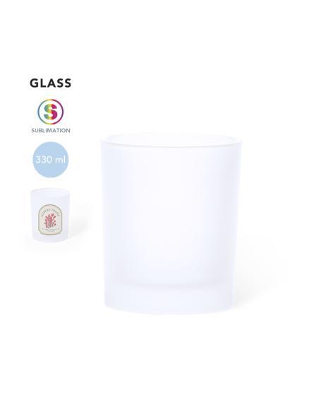 Vaso de cristal reutilizable Douala especial sublimación 330ml PERSONALIZABLE