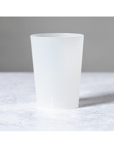 Vaso de PP Indore reutilizable con acabado translúcido flexible 500ml PERSONALIZABLE