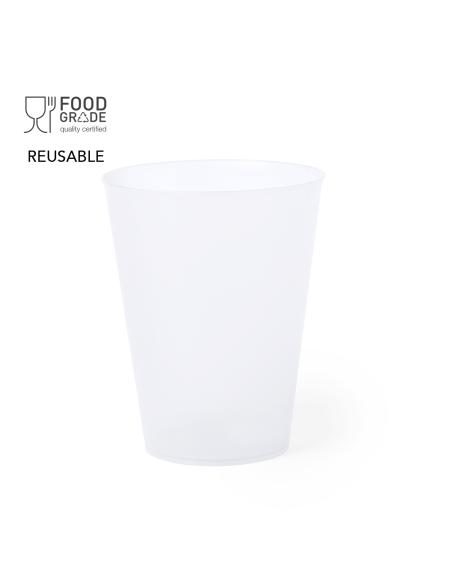 Vaso de PP Indore reutilizable con acabado translúcido flexible 500ml PERSONALIZABLE