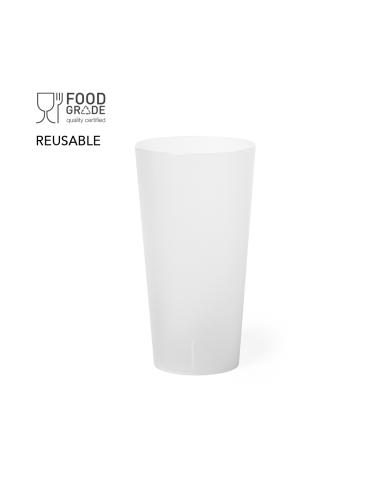 Vaso de PP Ilok reutilizable con acabado translúcido 400ml PERSONALIZABLE