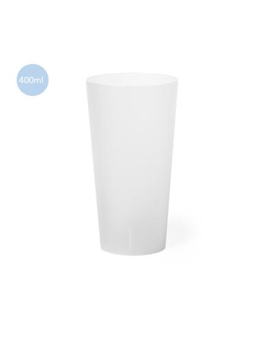 Vaso de PP Ilok reutilizable con acabado translúcido 400ml PERSONALIZABLE