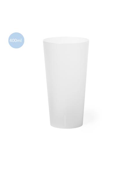 Vaso de PP Ilok reutilizable con acabado translúcido 400ml PERSONALIZABLE