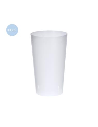 Vaso de PP reutilizable Bangui con acabado translúcido 330ml PERSONALIZABLE