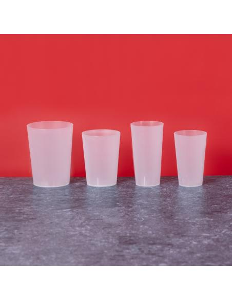 Vaso de PP reutilizable Bangui con acabado translúcido 330ml PERSONALIZABLE
