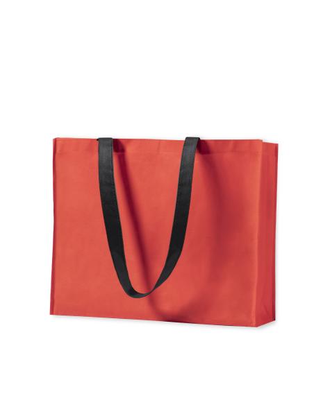 Bolsa Hervey de non-woven 100g/m2 asas largas negras y fuelle varios colores PERSONALIZABLE