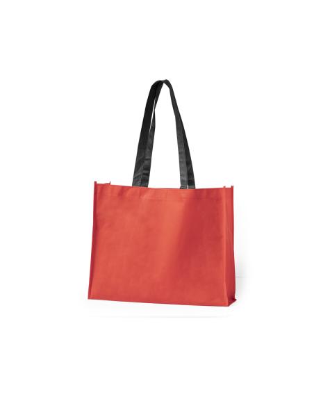 Bolsa Hervey de non-woven 100g/m2 asas largas negras y fuelle varios colores PERSONALIZABLE