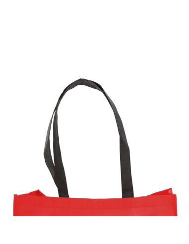 Bolsa Hervey de non-woven 100g/m2 asas largas negras y fuelle varios colores PERSONALIZABLE