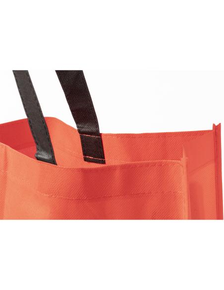 Bolsa Hervey de non-woven 100g/m2 asas largas negras y fuelle varios colores PERSONALIZABLE