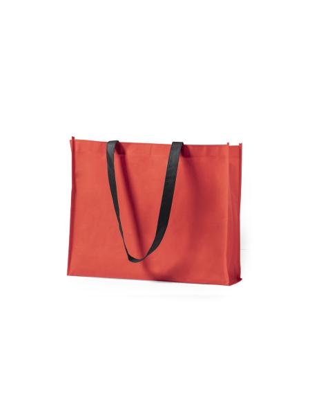 Bolsa Hervey de non-woven 100g/m2 asas largas negras y fuelle varios colores PERSONALIZABLE