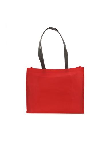 Bolsa Hervey de non-woven 100g/m2 asas largas negras y fuelle varios colores PERSONALIZABLE