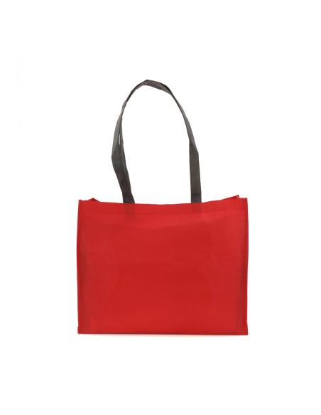 Bolsa Hervey de non-woven 100g/m2 asas largas negras y fuelle varios colores PERSONALIZABLE