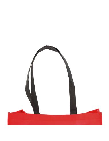 Bolsa Hervey de non-woven 100g/m2 asas largas negras y fuelle varios colores PERSONALIZABLE