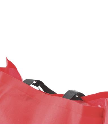 Bolsa Hervey de non-woven 100g/m2 asas largas negras y fuelle varios colores PERSONALIZABLE