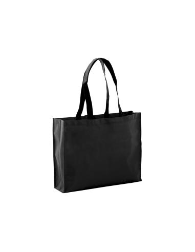 Bolsa Hervey de non-woven 100g/m2 asas largas negras y fuelle varios colores PERSONALIZABLE