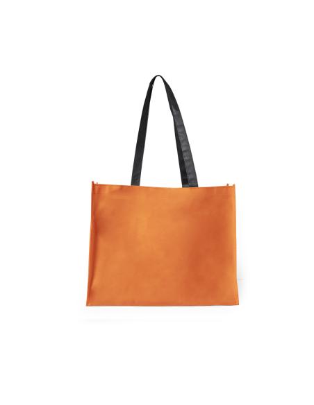 Bolsa Hervey de non-woven 100g/m2 asas largas negras y fuelle varios colores PERSONALIZABLE