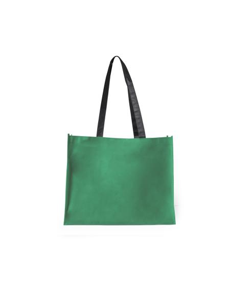 Bolsa Hervey de non-woven 100g/m2 asas largas negras y fuelle varios colores PERSONALIZABLE
