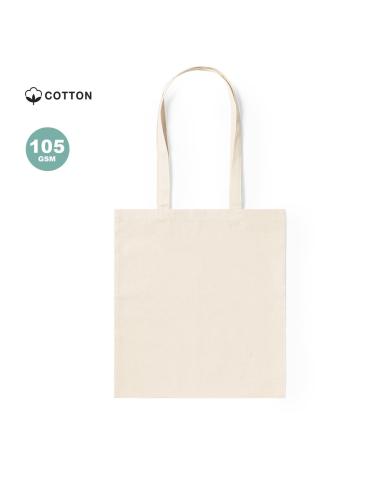 Bolsa de tela Moree algodón 105g/m2 natur asas largas PERSONALIZABLE
