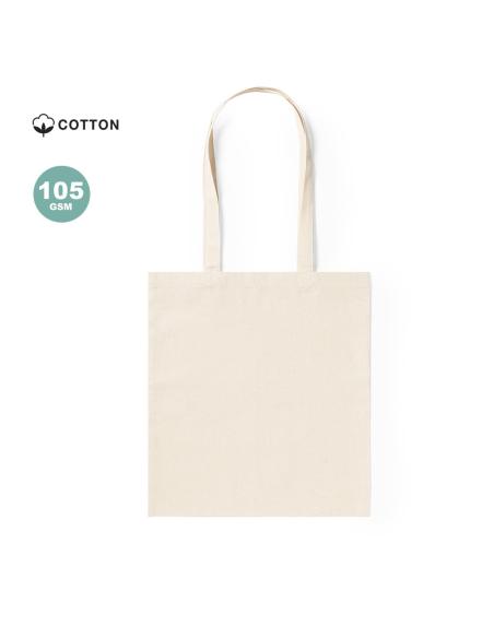 Bolsa de tela Moree algodón 105g/m2 natur asas largas PERSONALIZABLE