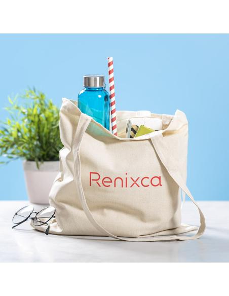 Bolsa de tela Moree algodón 105g/m2 natur asas largas PERSONALIZABLE