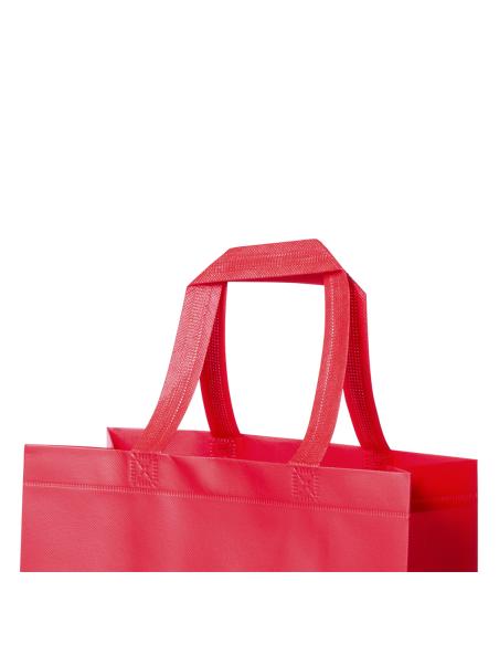 Bolsa Gwangju de non-woven 110g/m2 asas cortas y fuelle varios colores muy resistente PERSONALIZABLE