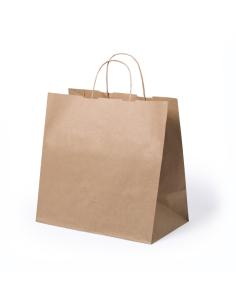 Bolsa de papel reciclado TAKE AWAY 80g/m2 kraft PERSONALIZABLE