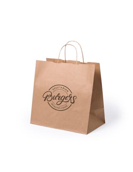 Bolsa de papel reciclado TAKE AWAY 80g/m2 kraft PERSONALIZABLE