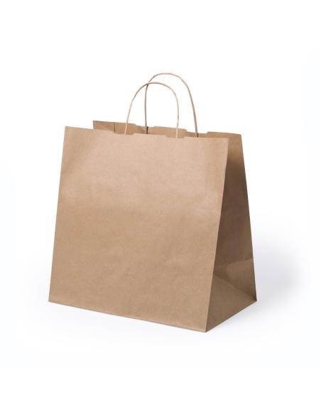 Bolsa de papel reciclado TAKE AWAY 80g/m2 kraft PERSONALIZABLE