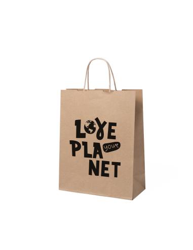 Bolsa de papel reciclado Barrow mediana 100g/m2 kraft PERSONALIZABLE