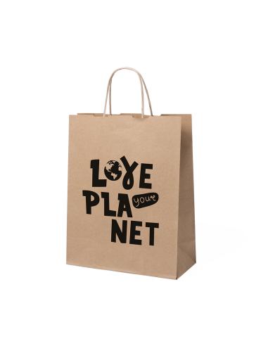 Bolsa de papel reciclado Barrow mediana 100g/m2 kraft PERSONALIZABLE