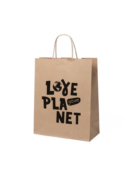 Bolsa de papel reciclado Barrow mediana 100g/m2 kraft PERSONALIZABLE