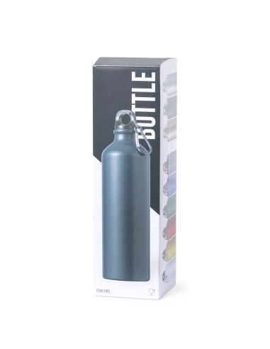 Botella agua de aluminio Siegen con mosquetón sin BPA 800ml PERSONALIZABLE