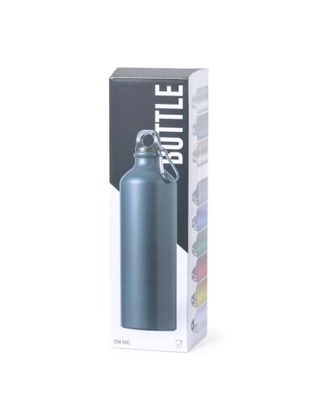 Botella agua de aluminio Siegen con mosquetón sin BPA 800ml PERSONALIZABLE