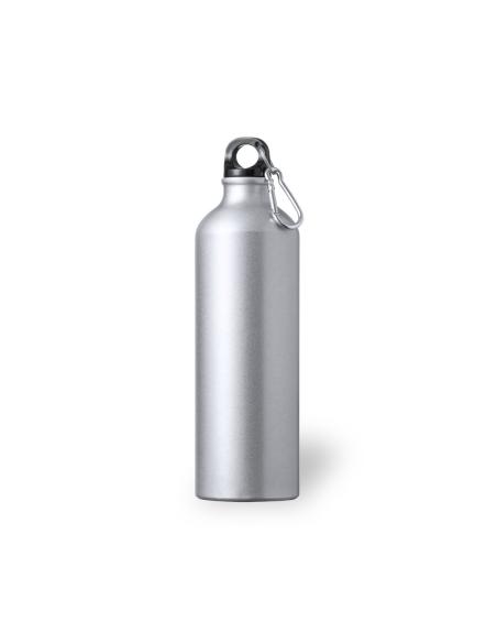Botella agua de aluminio Siegen con mosquetón sin BPA 800ml PERSONALIZABLE