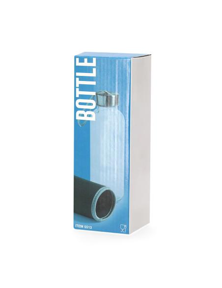 Botella agua de cristal Ploce con funda de neopreno sin BPA 420ml PERSONALIZABLE