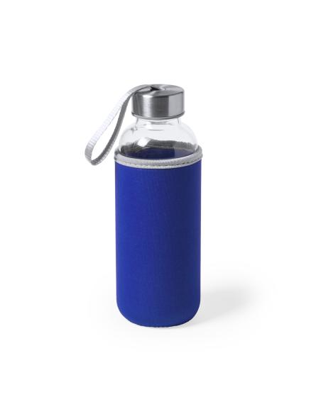 Botella agua de cristal Ploce con funda de neopreno sin BPA 420ml PERSONALIZABLE