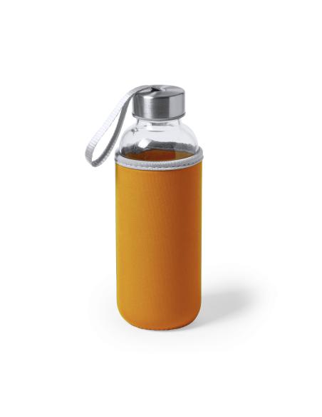 Botella agua de cristal Ploce con funda de neopreno sin BPA 420ml PERSONALIZABLE