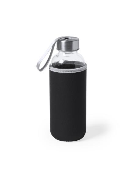 Botella agua de cristal Ploce con funda de neopreno sin BPA 420ml PERSONALIZABLE