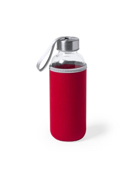 Botella agua de cristal Ploce con funda de neopreno sin BPA 420ml PERSONALIZABLE