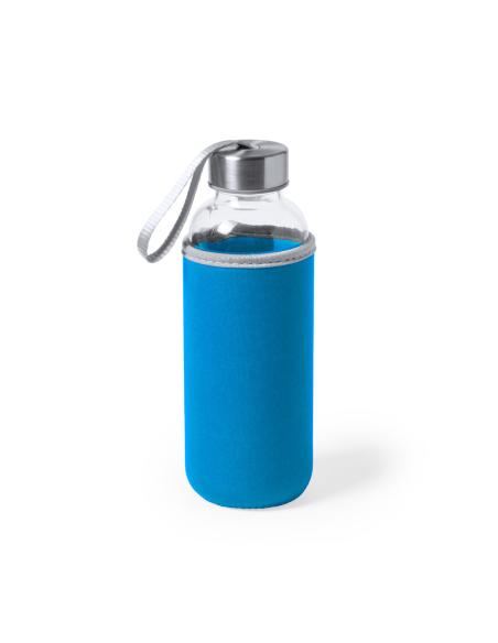 Botella agua de cristal Ploce con funda de neopreno sin BPA 420ml PERSONALIZABLE