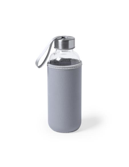 Botella agua de cristal Ploce con funda de neopreno sin BPA 420ml PERSONALIZABLE