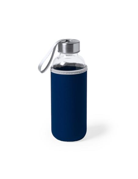 Botella agua de cristal Ploce con funda de neopreno sin BPA 420ml PERSONALIZABLE
