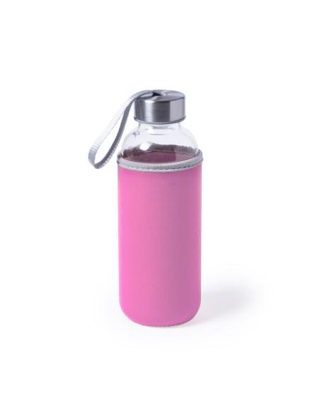 Botella agua de cristal Ploce con funda de neopreno sin BPA 420ml PERSONALIZABLE