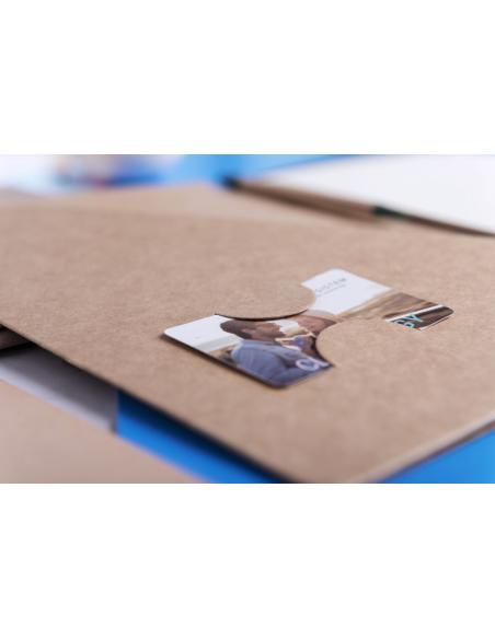 Carpeta porta documentos A4 Rio de cartón reciclado con bolígrafo y libreta PERSONALIZABLE