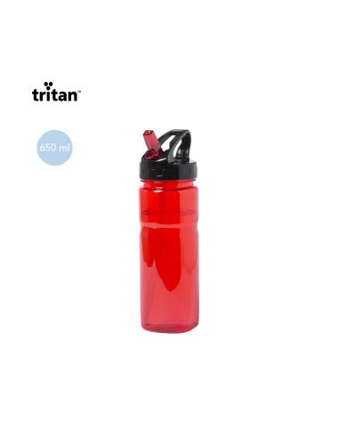 Botella agua reutilizable tritán Tarrasa sin BPA con pajita 650ml PERSONALIZABLE