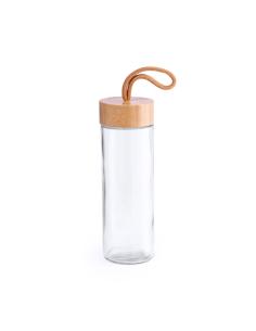 Botella de cristal Vadodara con tapa de bambú sin BPA 430ml PERSONALIZABLE